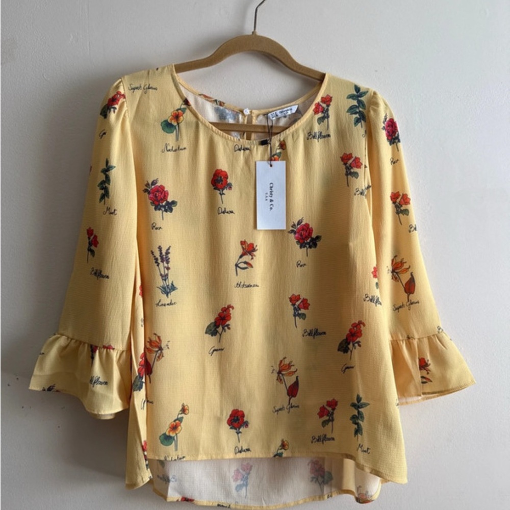 Christy Yellow Floral Print Blouse